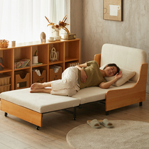 伸缩沙发床单人多功能两用沙发简约书房床实木可折叠午休床小户型