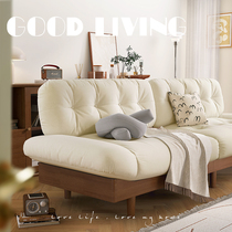 北欧实木云朵沙发组合客厅现代简约三人位布艺沙发日式家具小户型