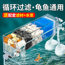 小型鱼缸过滤器净水循环三合一水泵乌龟缸过滤盒制氧一体机滴流盒