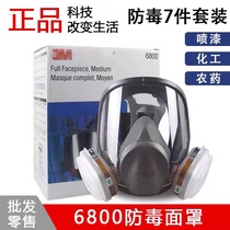 3M6800防毒面具全面罩喷漆专用防化工农药沙土粉尘防甲醛酸性面罩