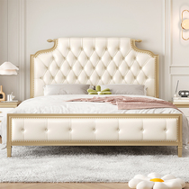 美式床轻奢实木床1.8米双人主卧床1.5现代简约2米x2米2大床卧室床