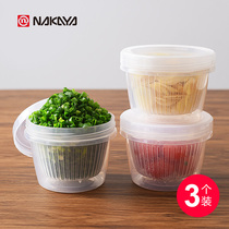 日本进口nakaya葱姜蒜收纳盒冰箱收纳沥水厨房放葱花保鲜盒食品级
