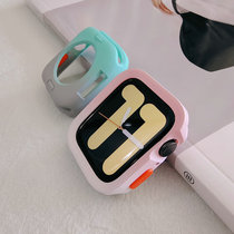 适用苹果手表678渐变色iwatch9硅胶保护壳apple watch ultra2防摔