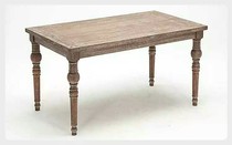 美式复古实木组合做旧简约长方桌欧式圆形实木餐桌乡村拉丝