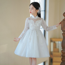 公主裙女童礼服白色2024新款洋气夏季女孩连衣裙蓬蓬纱裙儿童裙子