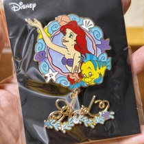 日本正版小美女爱丽儿公主卡通动漫纪念金属徽章交换收藏胸针pin