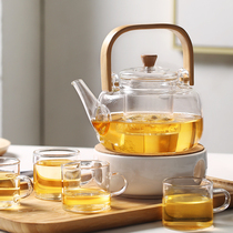 玻璃花茶壶套装水果煮茶壶蜡烛加热煮茶炉烧水壶养生壶下午茶茶具