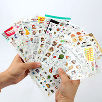 韩国可爱透明防水PVC手帐贴纸卡通装饰小图案diy手账水杯贴画素材