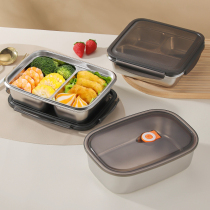 304食品级不锈钢加深两格三格餐盘 学生成人上班便携式密封盖饭盒