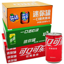 可口可乐 mini 迷你可乐200m*12罐 小瓶装无糖零卡雪碧可选 整箱