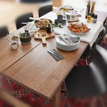 正品宜家国内代购莫比恩桌椅子木纹饭桌就餐桌子原木桌可坐6至8人