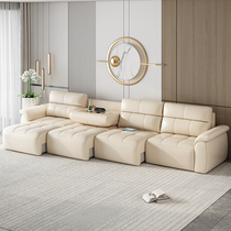 多功能真皮遥控伸缩沙发床科技布极简意式轻奢电动大中小户型沙发
