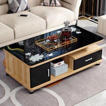 欧式圆角茶几家用客厅简约现代电视柜组合小户型钢化玻璃茶桌桌子