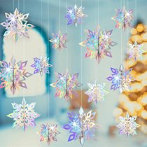 圣诞节装饰雪花串挂饰元旦商场橱窗吊顶挂件场景布置道具雪花片