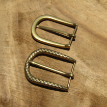 纯铜手工DIY个性皮带针扣 实心黄铜腰带头背包扣简约条纹皮带扣头