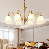 客厅吊灯美式全铜卧室主卧别墅楼梯法式复古轻奢欧式餐厅大气灯具