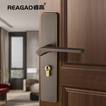 睿高新中式纯铜门锁室内简约通用型静音轻奢卧室房间木门锁双开门