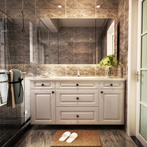 美式卫浴橡木浴室柜组合实木欧式洗手盆洗手台落地柜洗手面池台盆