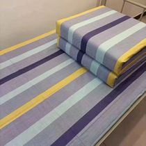 床单单件 纯棉灰黄条 1.2m米 学生宿舍上下铺单人被罩枕套 三件套