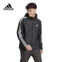 Adidas阿迪达斯三条纹男女款上衣运动服连帽休闲夹克外套 IB0384