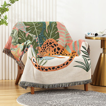 北欧风沙发毯单人椅老虎躺椅家用装饰防尘罩沙发套露营毯网红挂毯