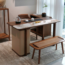 悠质东方观新中式现代简约黑胡桃木阳台茶桌椅组合家用小空间茶台