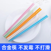 高端国风合金筷子家用高颜值过年红色一人一筷家庭筷耐高温餐具