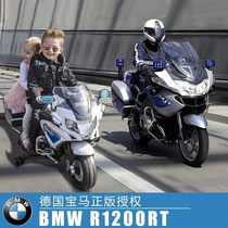 宝马儿童电动摩托车小孩电动车充电童车宝宝双人摩托警车玩具汽车