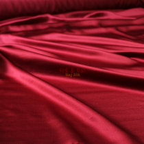 精品红桦色玛瑙红深红桑蚕丝真丝素绉缎宽幅秋季女装衬衣连衣裙料