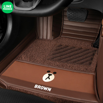 布朗熊全包围汽车脚垫适用于大众宝马奥迪奔驰特斯拉地毯式车垫子