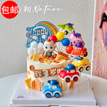 超级宝贝jojo蛋糕装饰摆件卡通回力车小汽车儿童男孩生日周岁插件