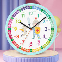 儿童卡通挂钟小型可爱教室用早教钟表认识认钟儿童房女孩时钟家用