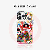 MASFIEL × 抓住快乐适用苹果15Promax手机壳14Pro磁吸支架iPhone15保护套ip13网红12创意全包11防摔女生新款
