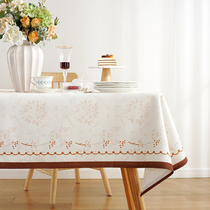 白色欧式桌布长方形轻奢高级感餐桌布艺台布客厅家用茶几盖布高端