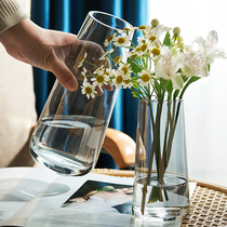 轻奢简约玻璃花瓶透明创意水培植物鲜花网红花瓶北欧客厅插花摆件