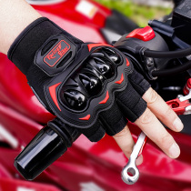 摩托车骑行手套男士夏季透气机车半指手套自行电动车手套防护装备
