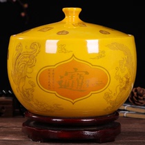 景德镇陶瓷器带盖米缸油缸零食罐茶罐泡菜坛5斤10斤酒店餐厅装饰