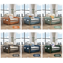 绒布沙发床多功能可折叠双人小户型简约伸缩两用推拉收纳阳台床