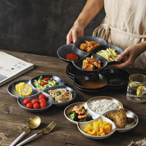 瓷维纳分格减脂定量分餐盘多格家用四格陶瓷餐具水果盘早餐盘碟子