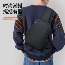 PVOTLE 胸包适用小米平板6s Pro内胆包12.4英寸电脑包男士休闲斜挎包大容量收纳键盘鼠标配件背包外出单肩包