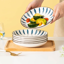 盘子菜盘家用日式饭盘创意菜碟餐盘组合个性陶瓷大号果盘碗碟套装