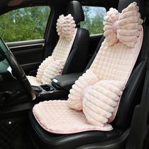 汽车坐垫冬季 仿兔毛格子车用保暖座椅套 简约款汽车座垫四季通用