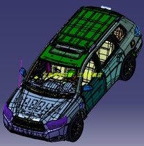 丰田汉兰达MPV汽车身7七座SUV整车Catia数模3D三维模型底盘内外饰