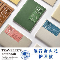 日本midori traveler's notebook tn旅行者护照型笔记本内芯配件TRC原装内芯时间管理文件夹空白方格横线本芯