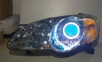 比亚迪F3大灯总成 改装LED双光透镜天使眼恶魔眼LED双色泪眼大灯