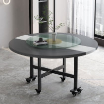 餐桌家用折叠桌可折叠移动伸缩圆桌吃饭饭桌桌子小户型台桌带转盘