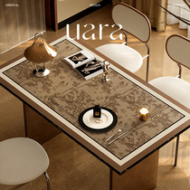 UARA美拉德复古皮革餐桌垫桌面保护垫隔热防水防油免洗家用桌布厚