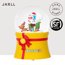 JARLL赞尔哆啦A梦圣诞水晶球音乐盒送情侣儿童男女生日圣诞节礼物