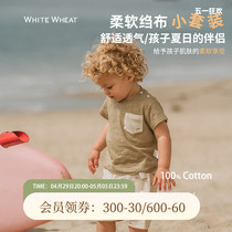 whitewheat儿童套装夏季2024新款宝宝衣服婴幼儿纯棉运动上衣裤子