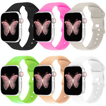 IWUJIAO适用苹果手表表带6件套硅胶Apple watch iwatch7654se男女38/42mm 44/ 41mm 40 45mm 8 9 ultra 49mm